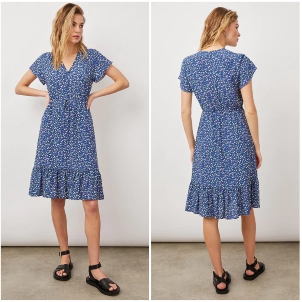 Rails Kiki Navy Ditsy Floral Dress Blue Size Large